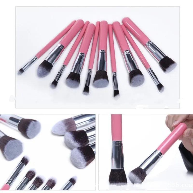 Professional Kabuki Contouring Smoke Brushes 10 Makeup Brushes Kit - Dofregues