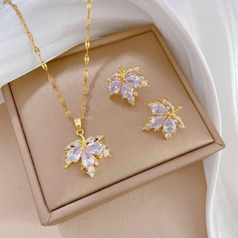 Conjunto Colar e Brinco Brilhante