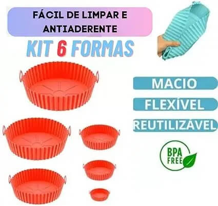 Kit com 6 formas para AirFryer